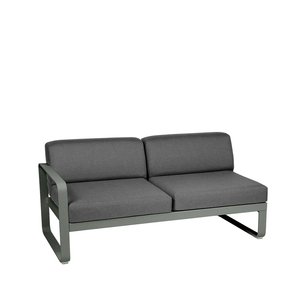 Bellevie Left modulsoffa, 2-sits rosemary, graphite grey dyna Fermob