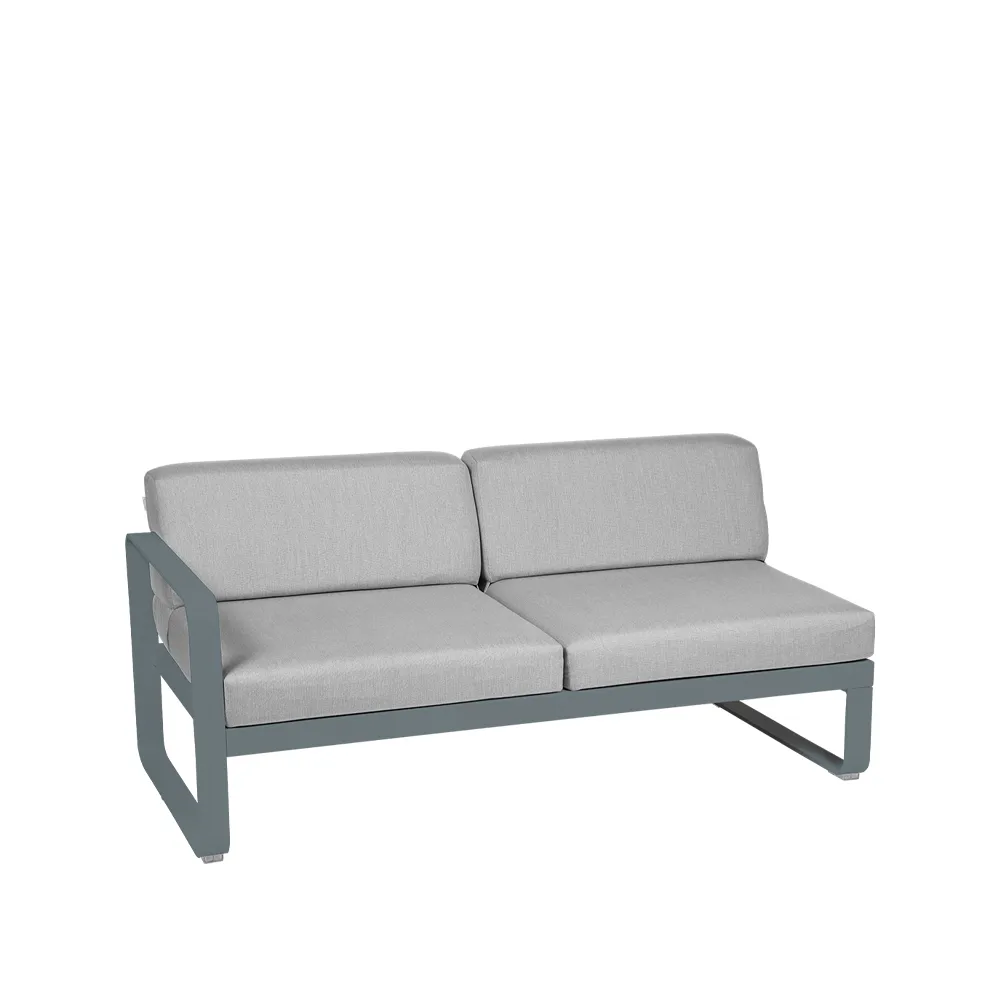 Bellevie Left modulsoffa, 2-sits Storm grey (grå), flannel grey dyna Fermob