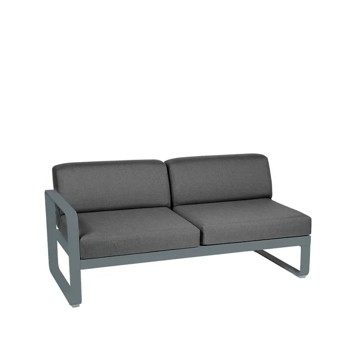 Bellevie Left modulsoffa - 2-sits Storm grey (grå), graphite grey dyna - Fermob