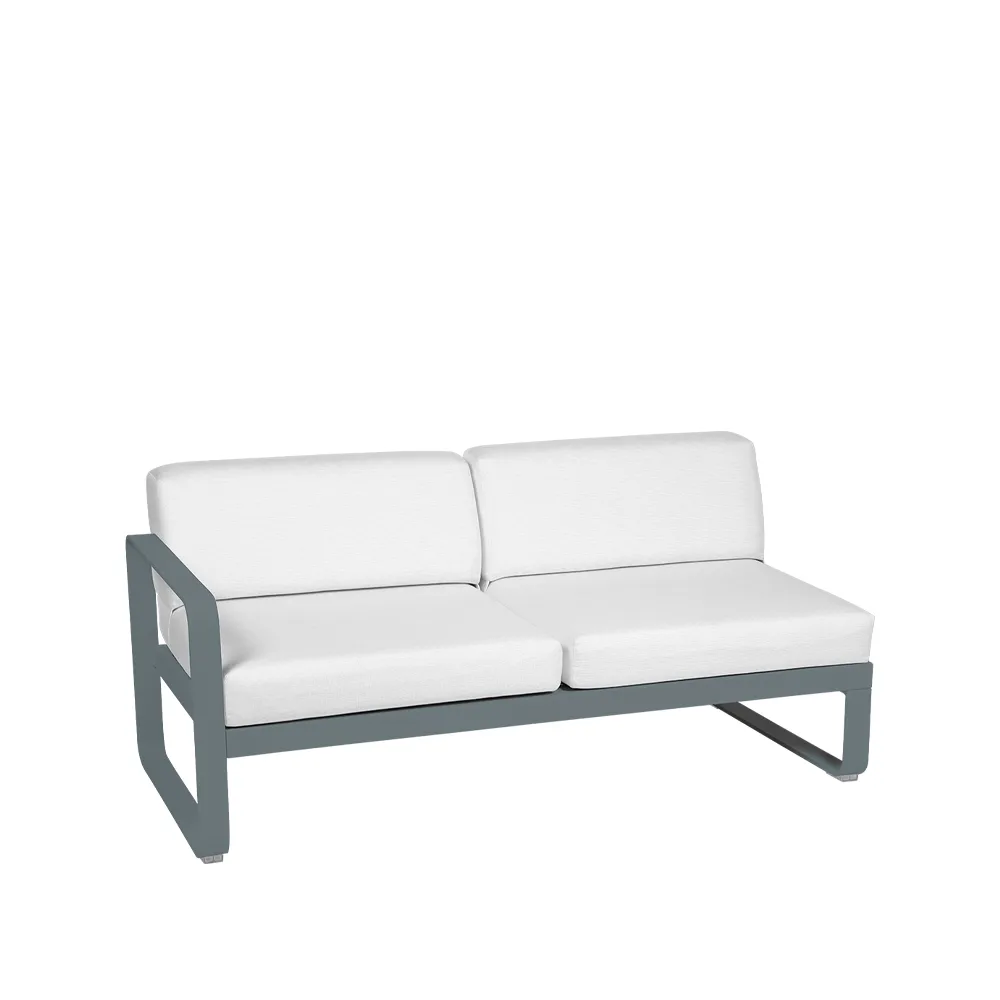 Bellevie Left modulsoffa, 2-sits Storm grey (grå), off-white dyna Fermob