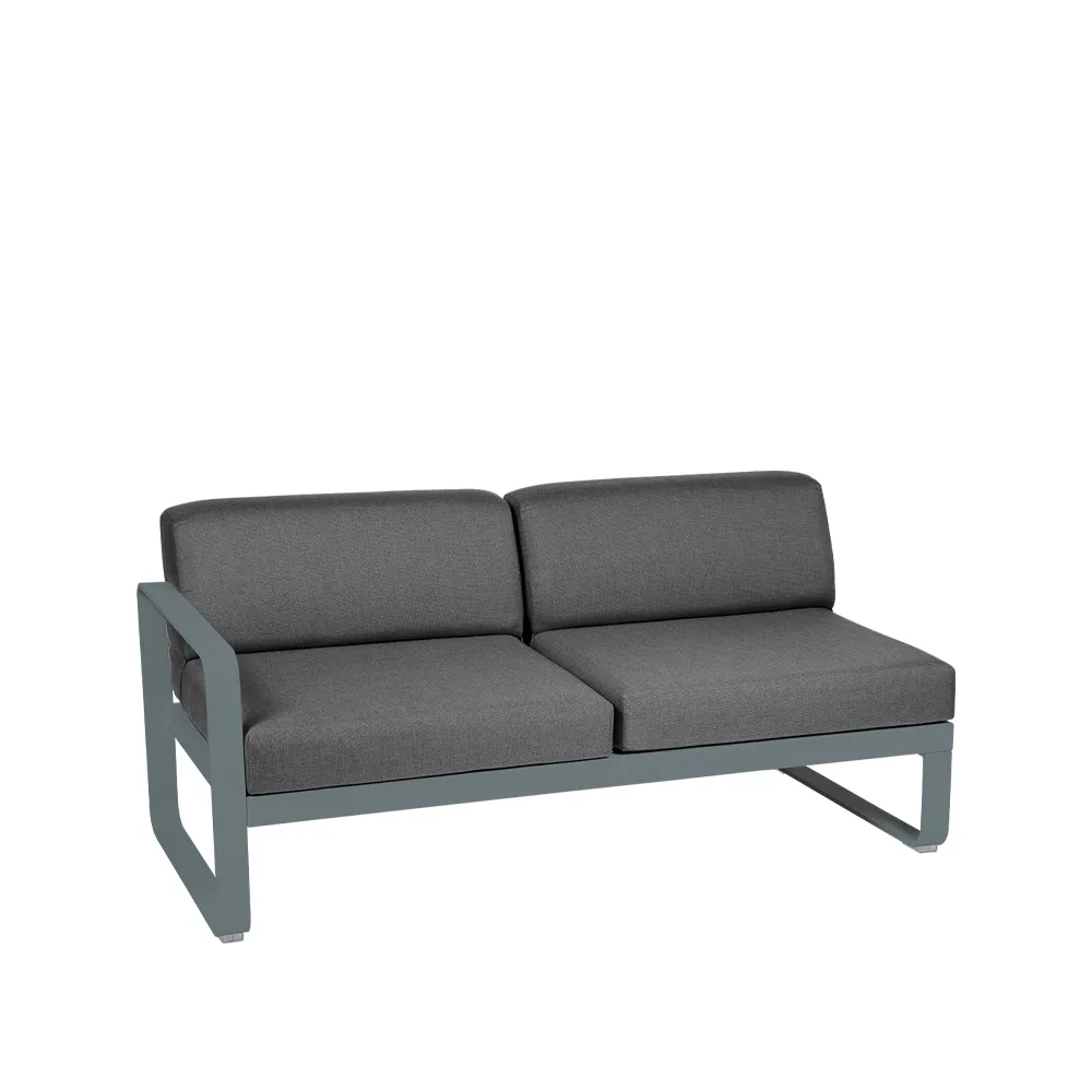Bellevie Left modulsoffa, 2-sits storm grey, graphite grey dyna Fermob