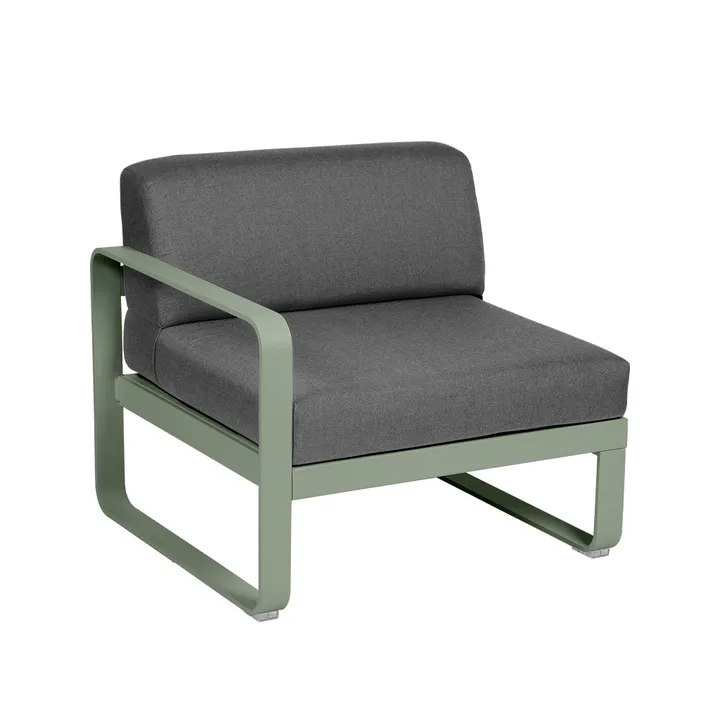 Bellevie Left modulsoffa - cactus, graphite grey dyna, 1-sits - Fermob