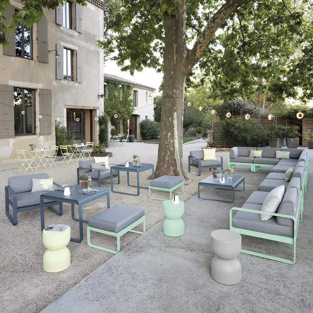 Bellevie Left modulsoffa, cactus, graphite grey dyna, 1-sits Fermob