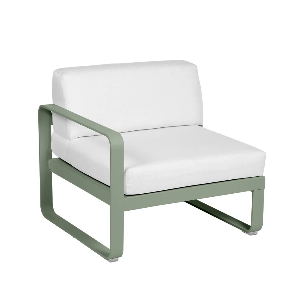 Bellevie Left modulsoffa, cactus, off-white dyna, 1-sits Fermob