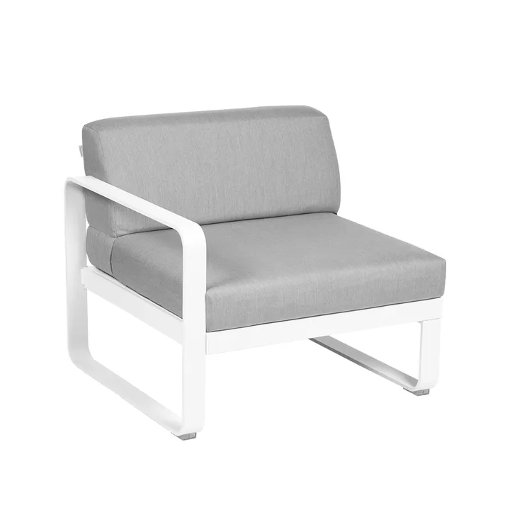 Bellevie Left modulsoffa - Cotton white (vit), flannel grey dyna, 1-sits - Fermob