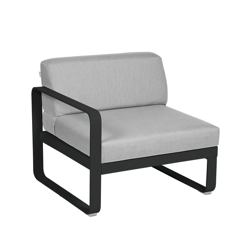 Bellevie Left modulsoffa, liquorice, flannel grey dyna, 1-sits Fermob