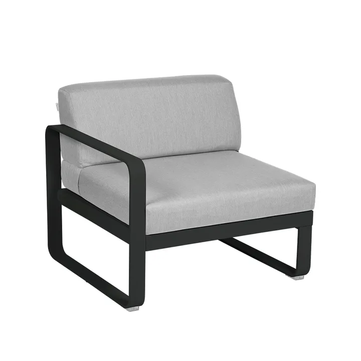 Bellevie Left modulsoffa - liquorice, flannel grey dyna, 1-sits - Fermob