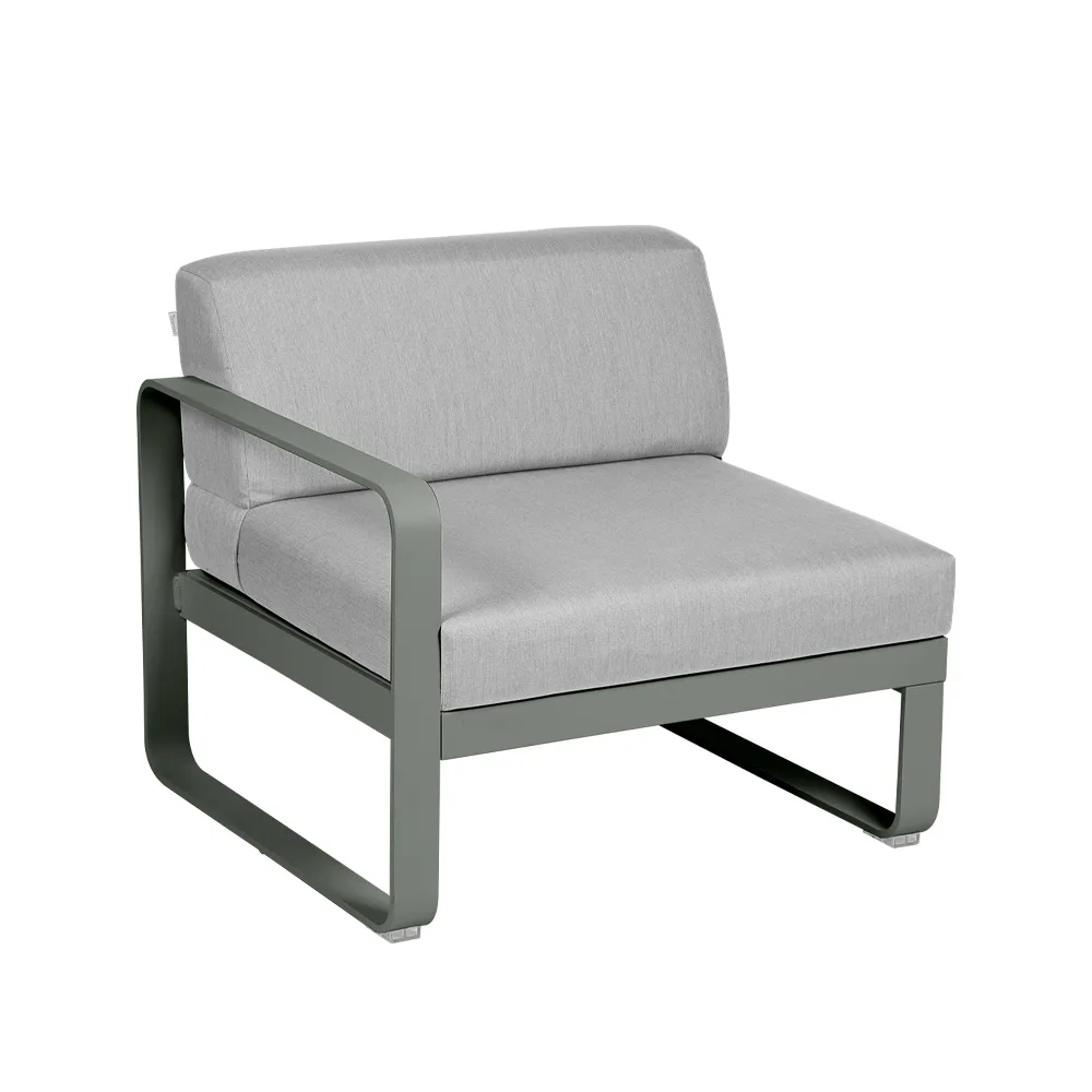 Bellevie Left modulsoffa, rosemary, flannel grey dyna, 1-sits Fermob