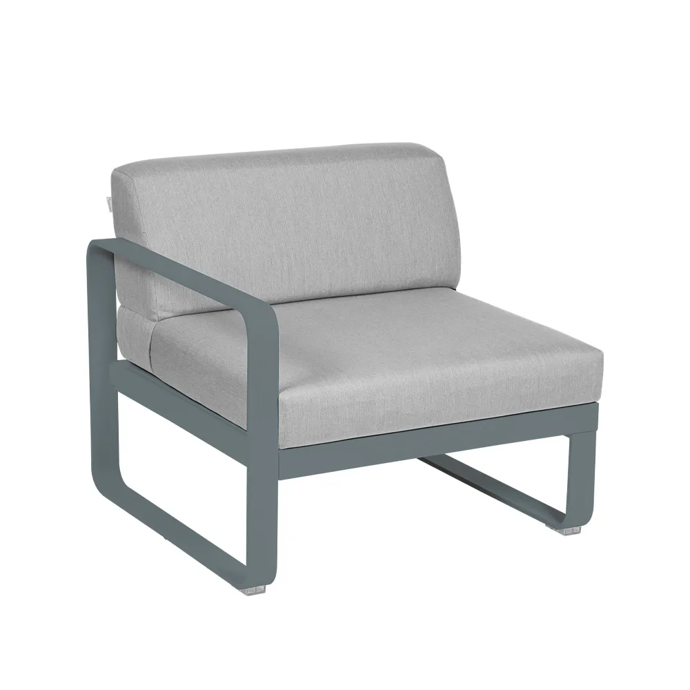 Bellevie Left modulsoffa, storm grey, flannel grey dyna, 1-sits Fermob