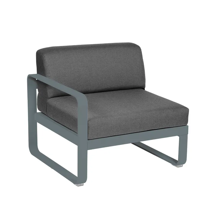Bellevie Left modulsoffa - Storm grey (grå), graphite grey dyna, 1-sits - Fermob