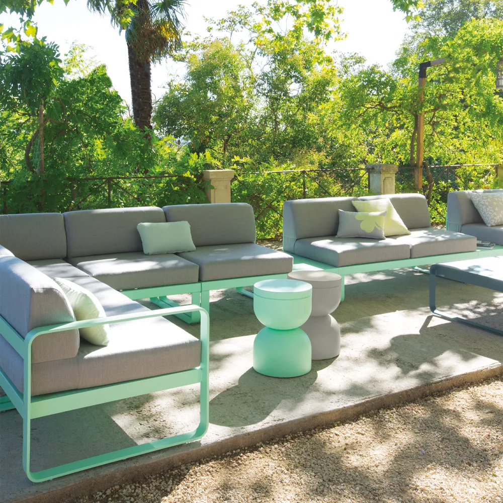 Bellevie Right modulsoffa, 2-sits cactus, graphite grey dyna Fermob