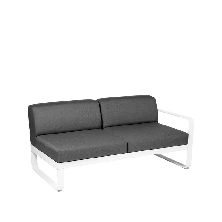 Bellevie Right modulsoffa - 2-sits Cotton white (vit), graphite grey dyna - Fermob