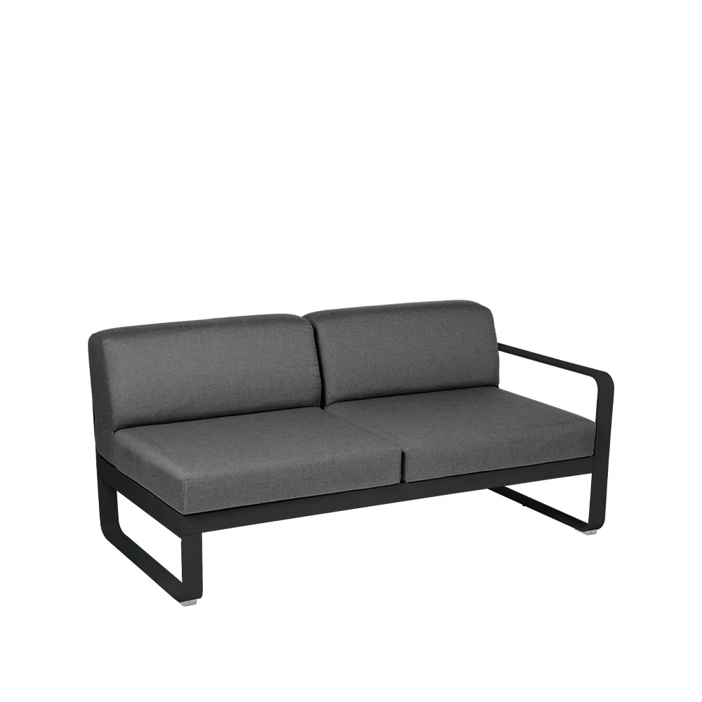 Bellevie Right modulsoffa, 2-sits liquorice, graphite grey dyna Fermob