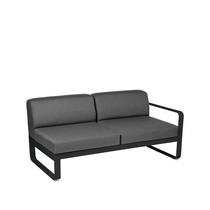 Bellevie Right modulsoffa - 2-sits liquorice, graphite grey dyna - Fermob