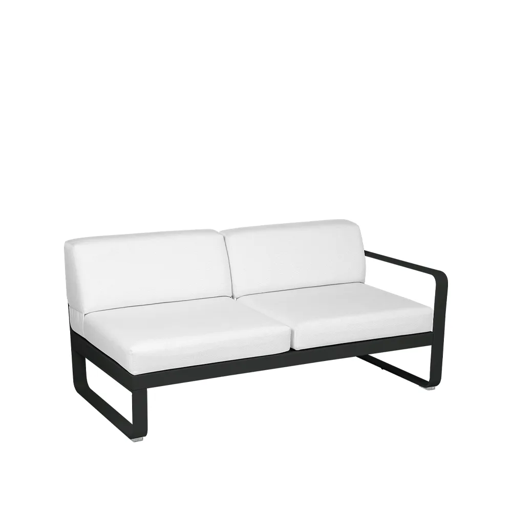 Bellevie Right modulsoffa, 2-sits Liquorice (svart), off-white dyna Fermob
