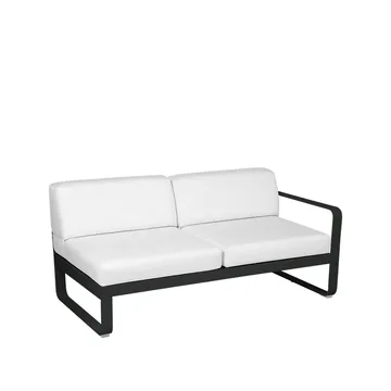 Bellevie Right modulsoffa - 2-sits Liquorice (svart), off-white dyna - Fermob