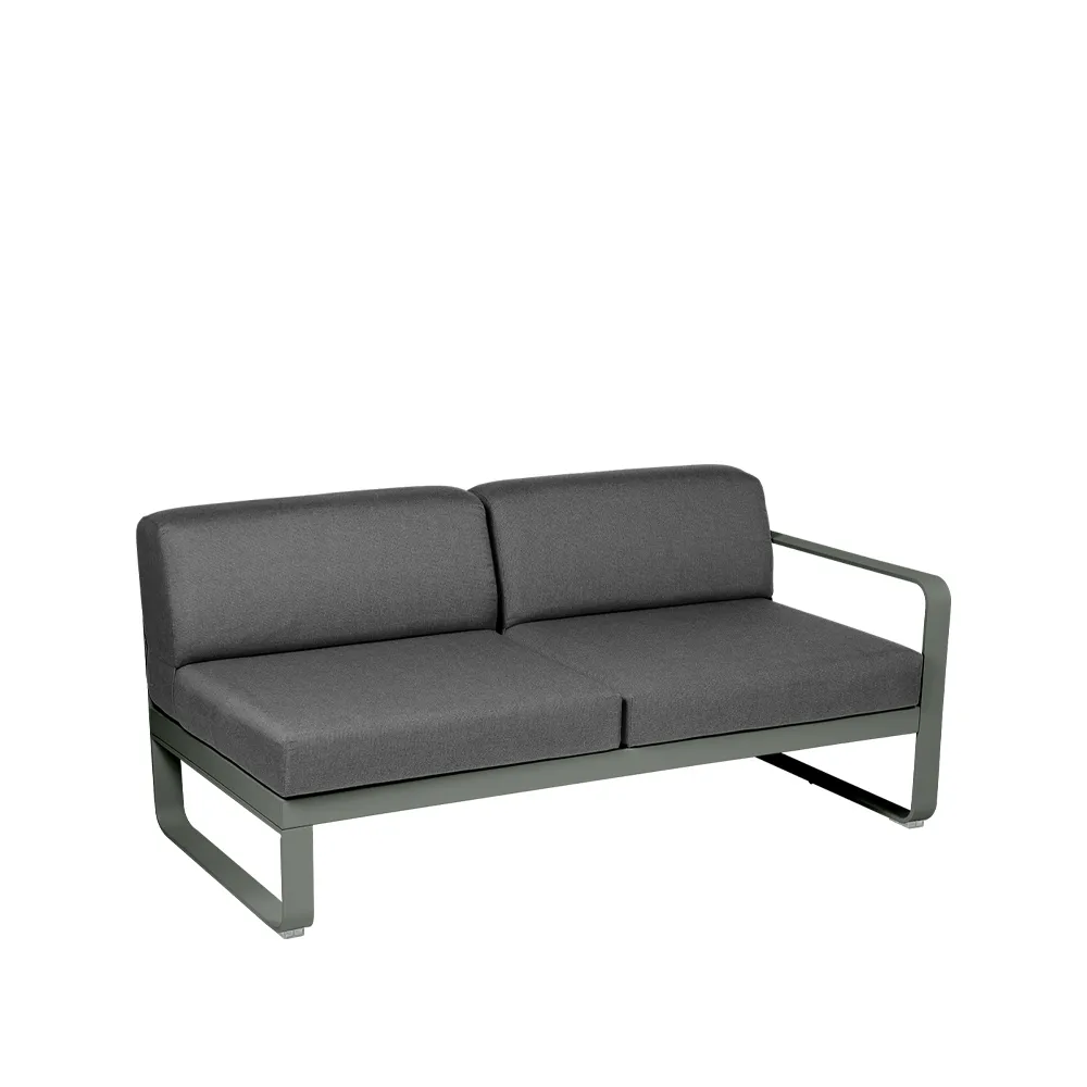 Bellevie Right modulsoffa, 2-sits rosemary, graphite grey dyna Fermob