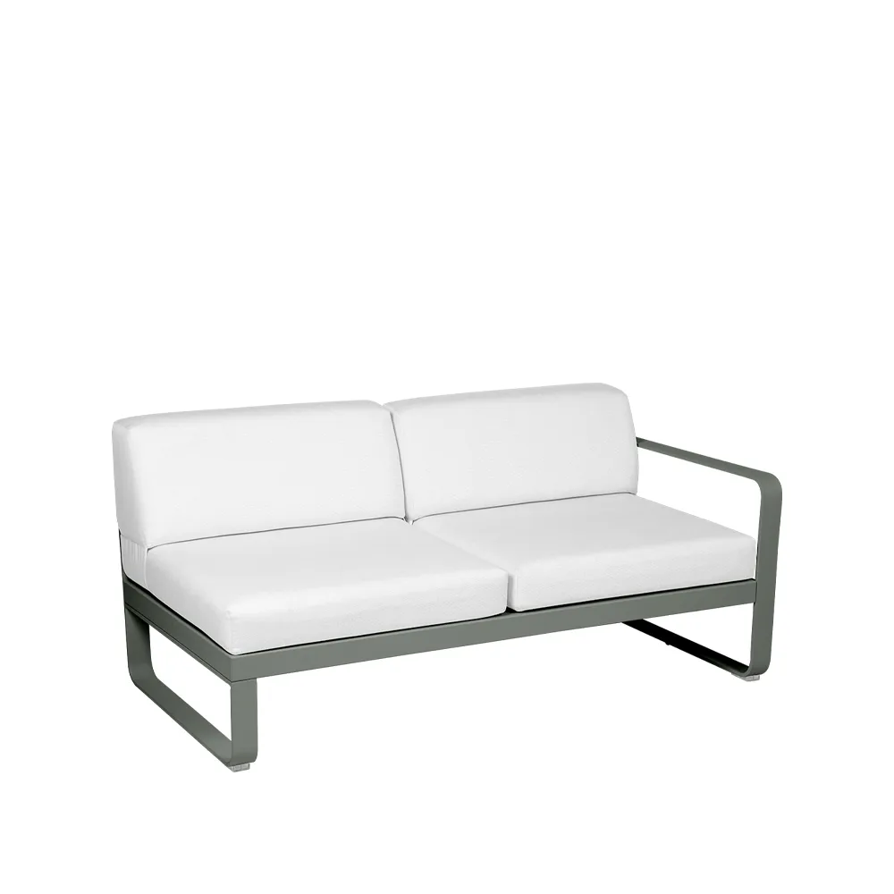Bellevie Right modulsoffa, 2-sits Rosemary (grön)-off-white dyna Fermob