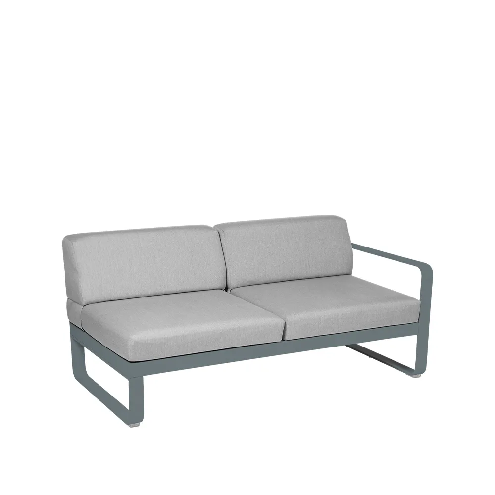 Bellevie Right modulsoffa, 2-sits Storm grey (grå), flannel grey dyna Fermob