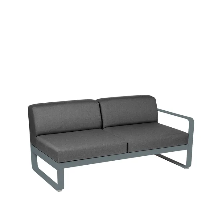 Bellevie Right modulsoffa - 2-sits Storm grey (grå), graphite grey dyna - Fermob