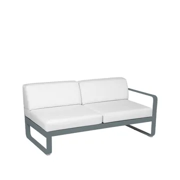 Bellevie Right modulsoffa - 2-sits Storm grey (grå), off-white dyna - Fermob