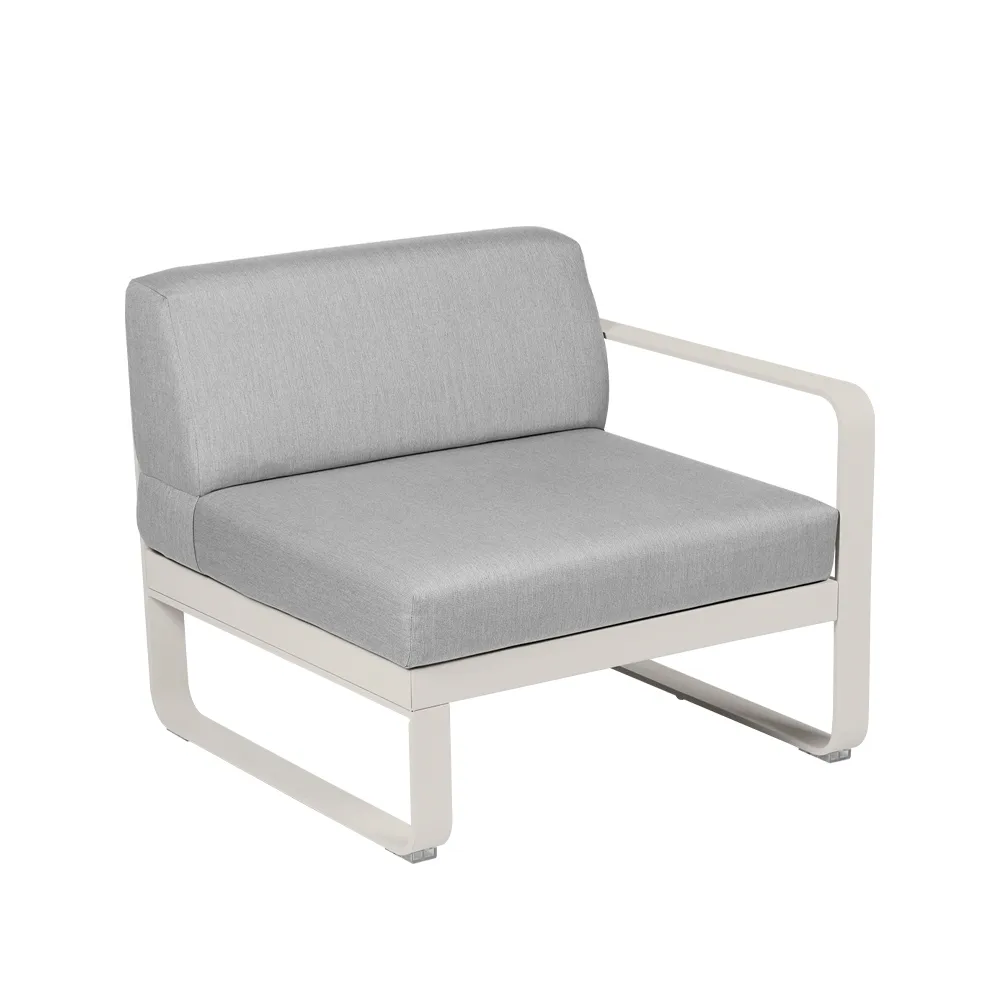 Bellevie Right modulsoffa, clay grey, flannel grey dyna, 1-sits Fermob