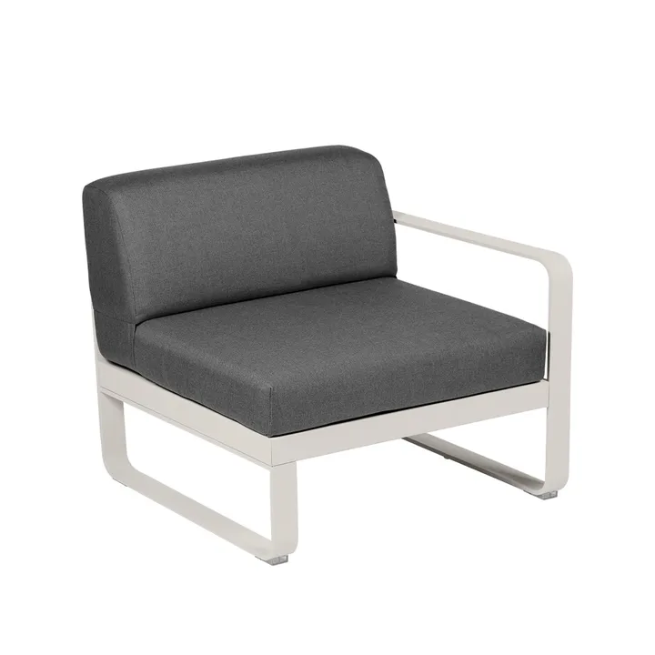 Bellevie Right modulsoffa - clay grey, graphite grey dyna, 1-sits - Fermob