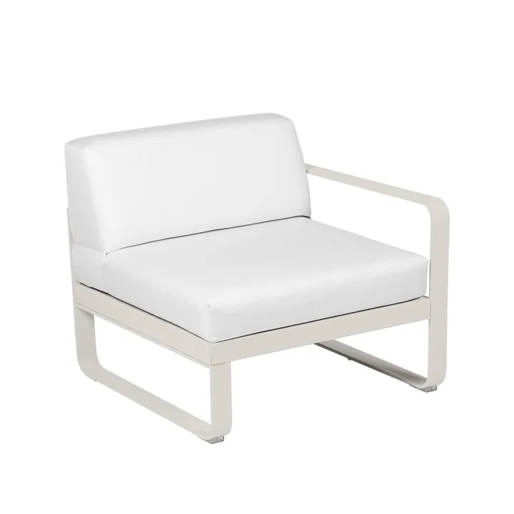 Bellevie Right modulsoffa - clay grey, off-white dyna, 1-sits - Fermob