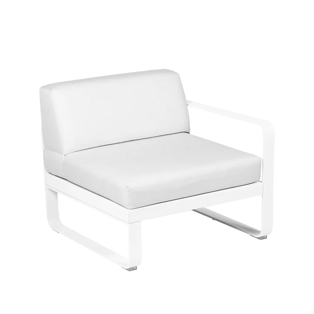 Bellevie Right modulsoffa, Cotton white (vit), off-white dyna, 1-sits Fermob