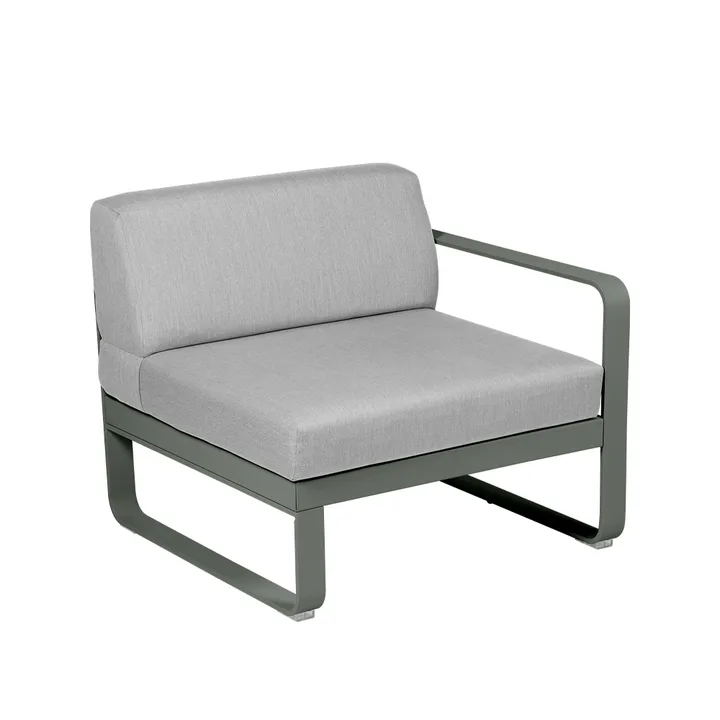 Bellevie Right modulsoffa - Rosemary (grön), flannel grey dyna, 1-sits - Fermob