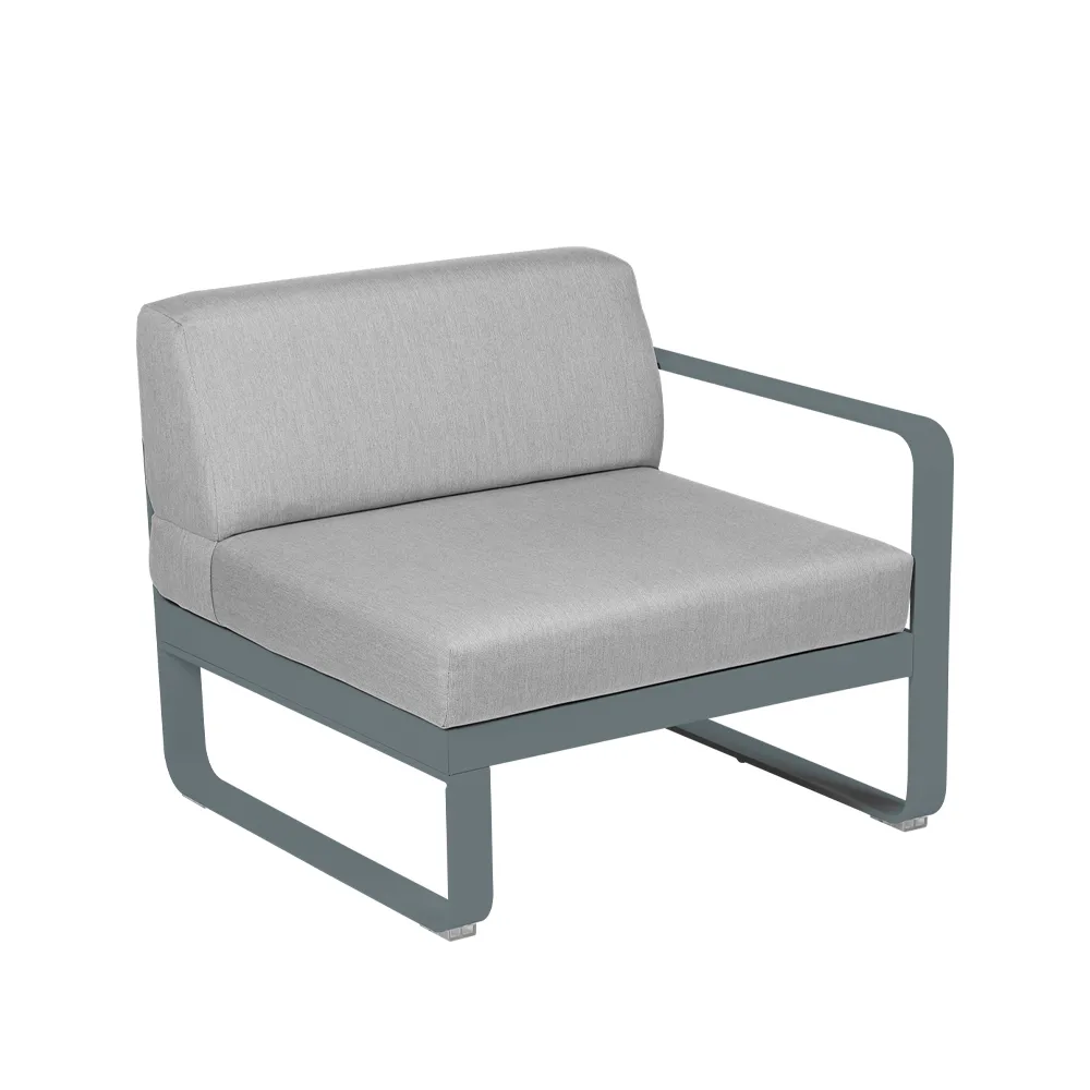 Bellevie Right modulsoffa, Storm grey (grå), flannel grey dyna, 1-sits Fermob