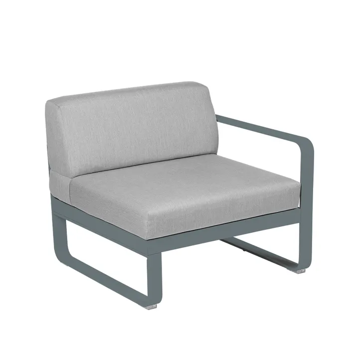 Bellevie Right modulsoffa - Storm grey (grå), flannel grey dyna, 1-sits - Fermob