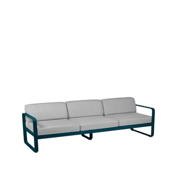 Bellevie soffa - 3-sits Acapulco blue (blå), flannel grey dyna - Fermob