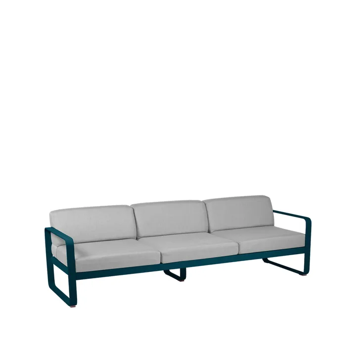 Bellevie soffa - 3-sits Acapulco blue (blå), flannel grey dyna - Fermob