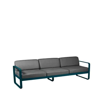 Bellevie soffa - 3-sits Acapulco blue (blå), graphite grey dyna - Fermob