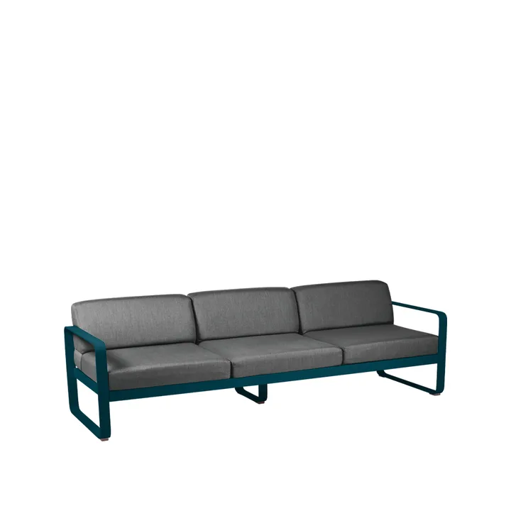 Bellevie soffa - 3-sits Acapulco blue (blå), graphite grey dyna - Fermob