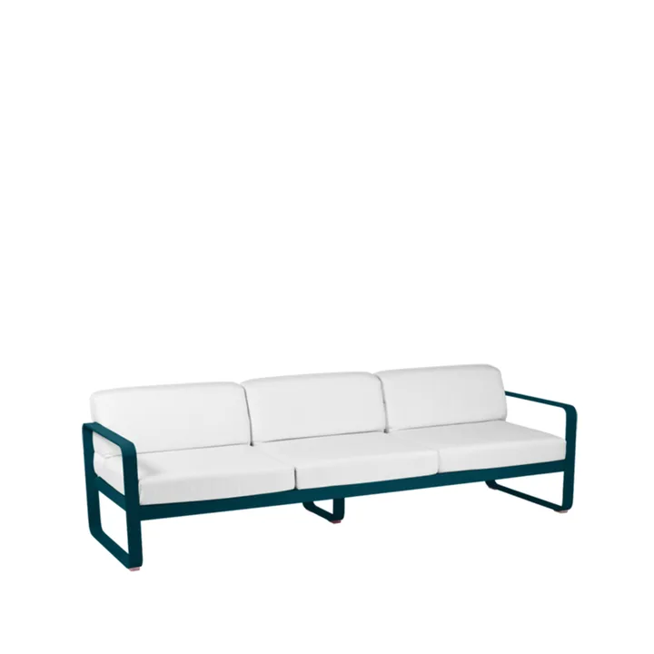 Bellevie soffa - 3-sits acapulco blue, off-white dyna - Fermob