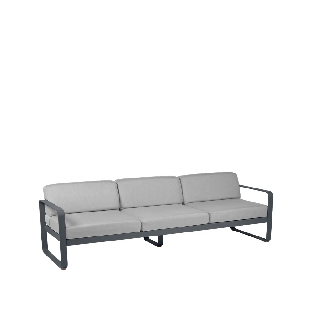 Bellevie soffa, 3-sits anthracite, flannel grey dyna Fermob