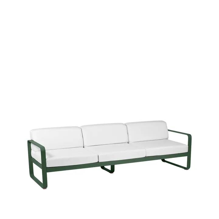 Bellevie soffa - 3-sits Cedar green (grön), off-white dyna - Fermob