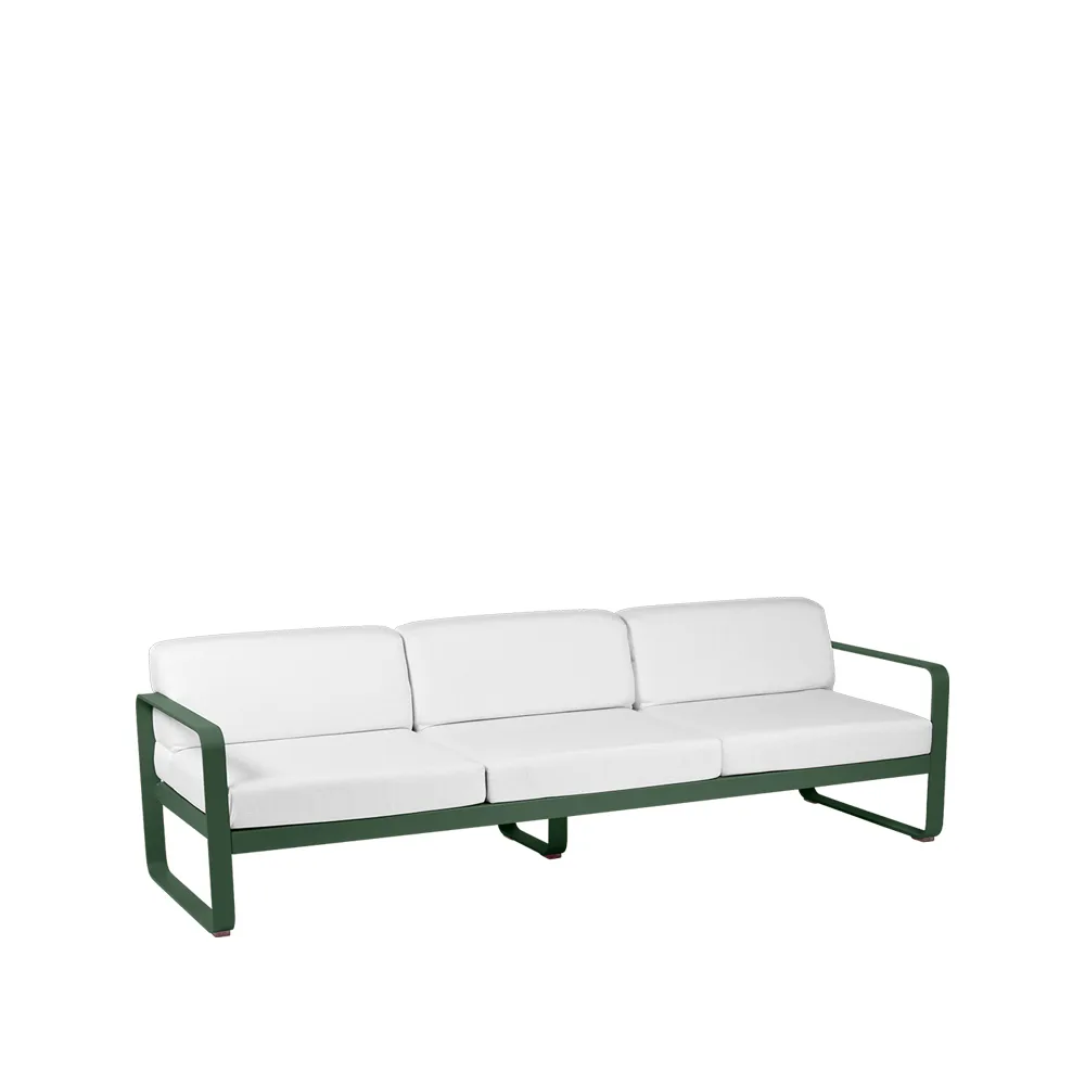 Bellevie soffa, 3-sits cedar green, off-white dyna Fermob