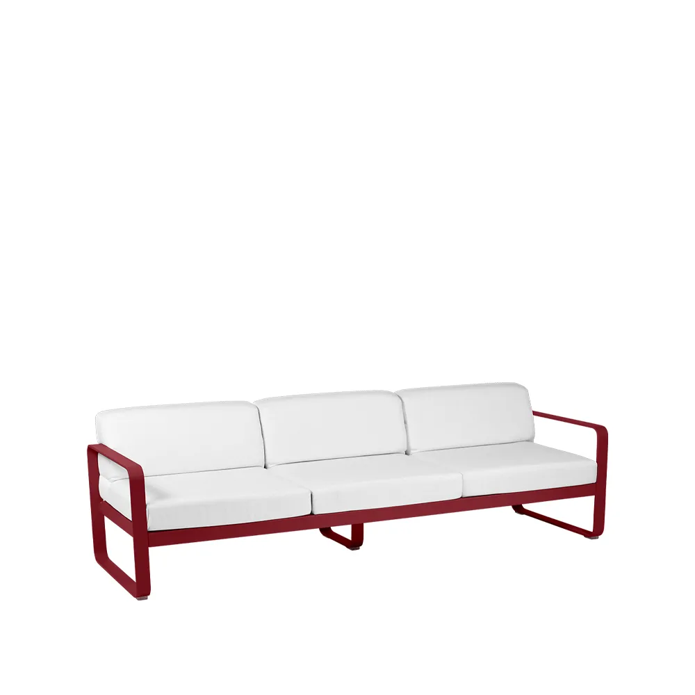 Bellevie soffa, 3-sits chili, off-white dyna Fermob