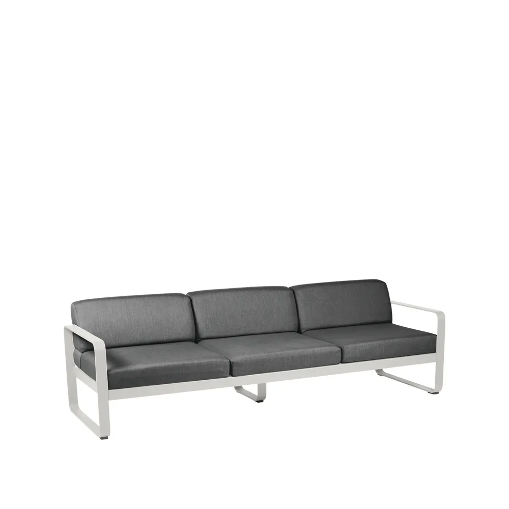 Bellevie soffa, 3-sits clay grey, graphite grey dyna Fermob