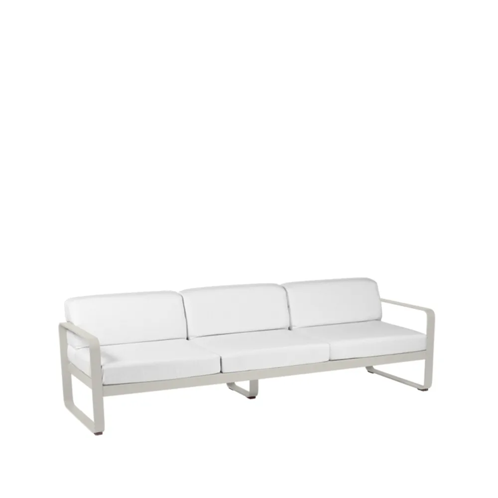 Bellevie soffa, 3-sits clay grey, off-white dyna Fermob