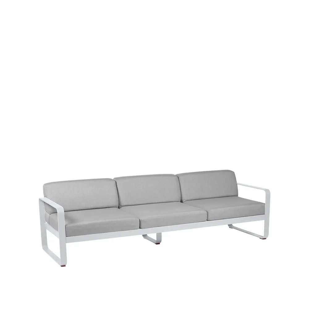 Bellevie soffa, 3-sits Cotton white (vit), flannel grey dyna Fermob