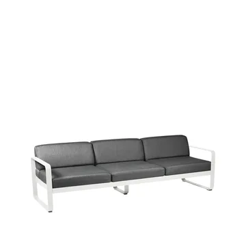 Bellevie soffa - 3-sits Cotton white (vit), graphite grey dyna - Fermob