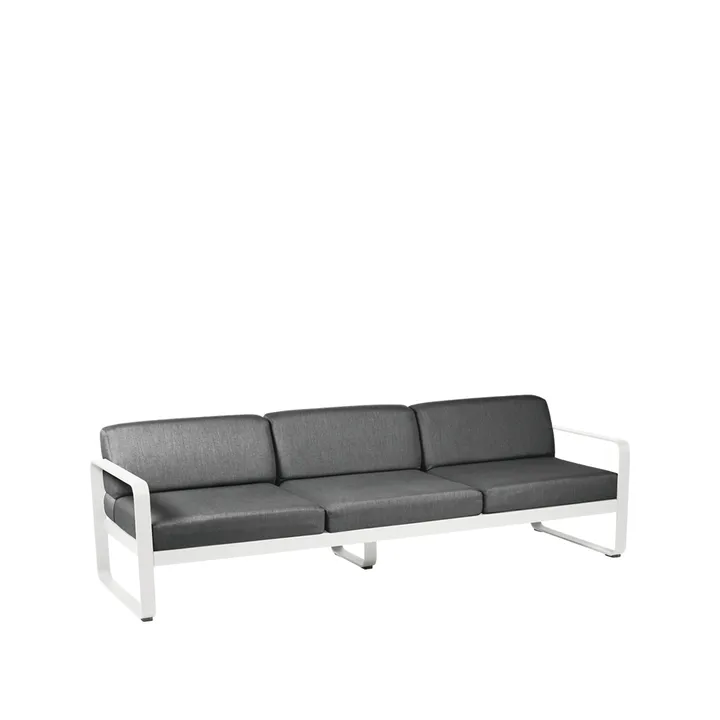 Bellevie soffa - 3-sits Cotton white (vit), graphite grey dyna - Fermob