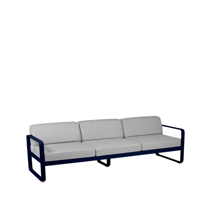 Bellevie soffa - 3-sits Deep blue (blå), flannel grey dyna - Fermob