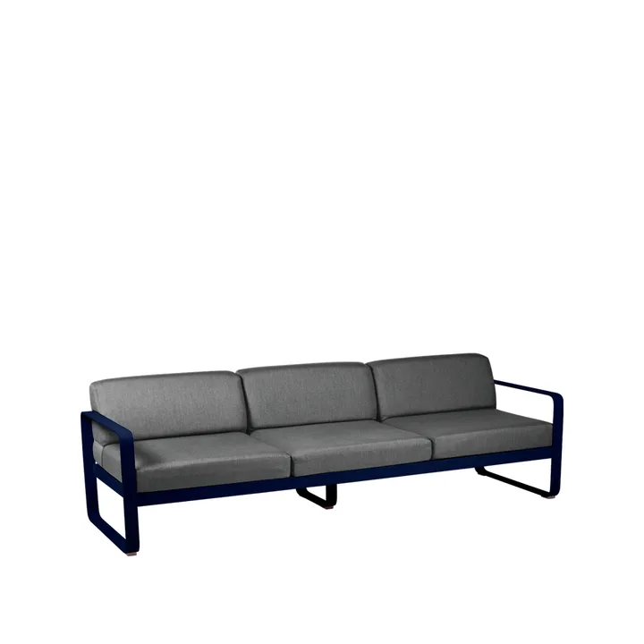 Bellevie soffa - 3-sits Deep blue (blå), graphite grey dyna - Fermob