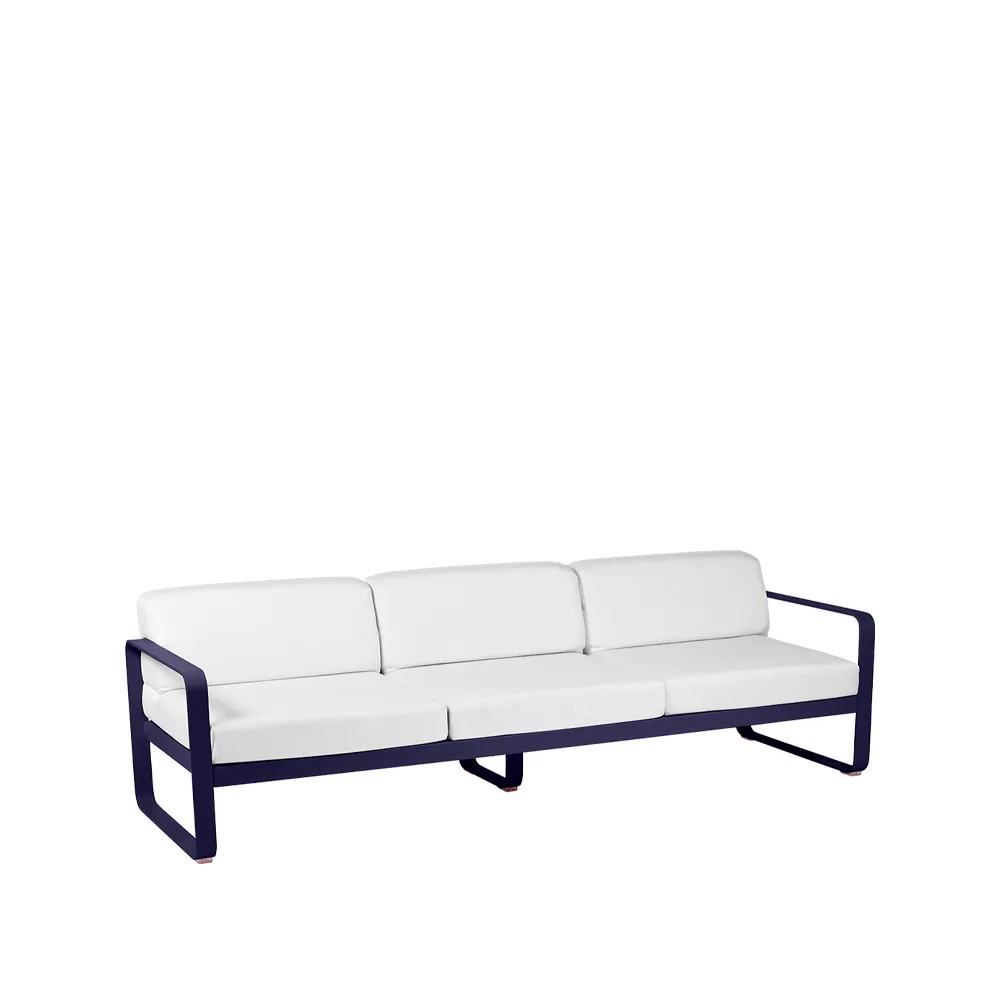 Bellevie soffa, 3-sits deep blue, off-white dyna Fermob