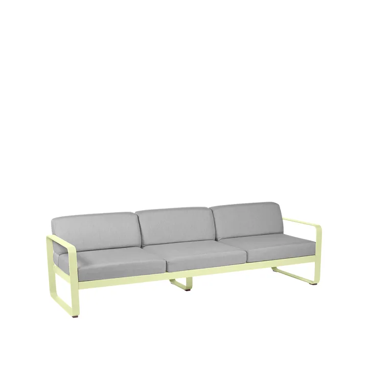 Bellevie soffa - 3-sits Frosted lemon (gul), flannel grey dyna - Fermob